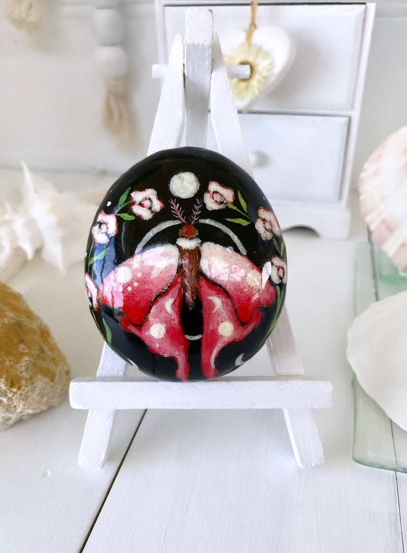 IN THE MAGIC OF THE NIGHT (2)- moth painted rock by Christine Onward (POSTAGE COST INCLUDED)