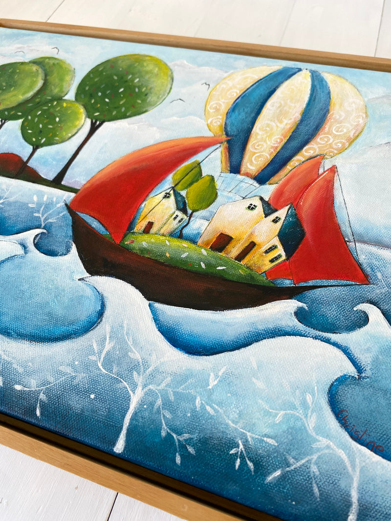 OUR FANTASTIC JOURNEYS AT SEA, original art of the ocean by Christine Onward FREE POSTAGE