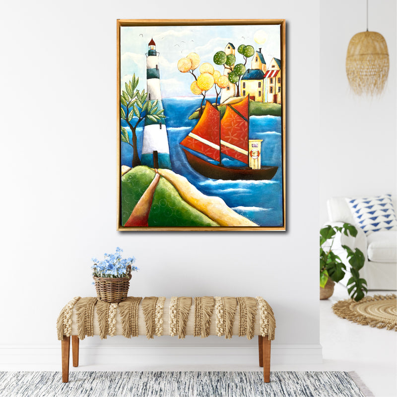 ON A BEAUTIFUL SUMMER DAY, art of the ocean by Christine Onward FREE POSTAGE