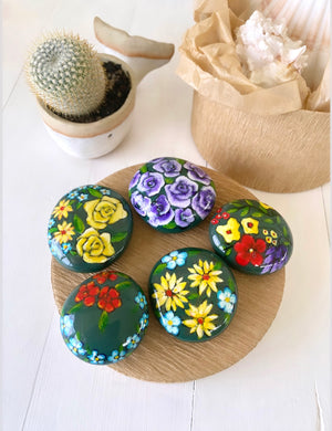 MYSTERY PACK 3 - floral madness rocks and art by Christine Onward (POSTAGE COST INCLUDED)