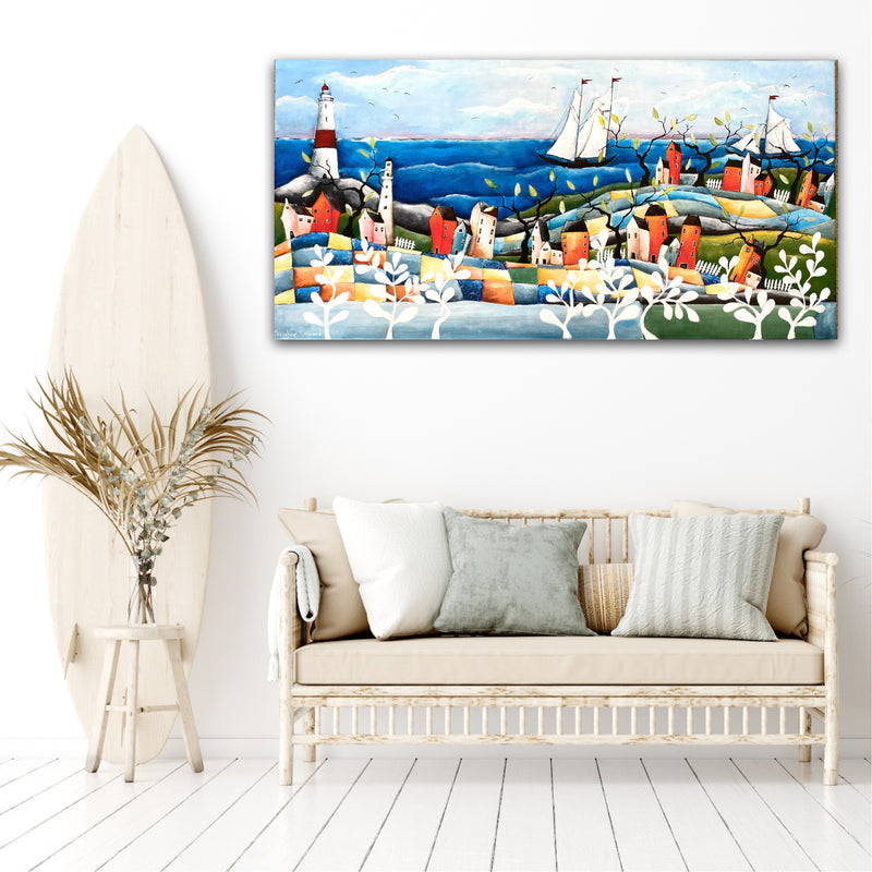 MORNING IN CAPRI, art of the ocean by Christine Onward FREE POSTAGE