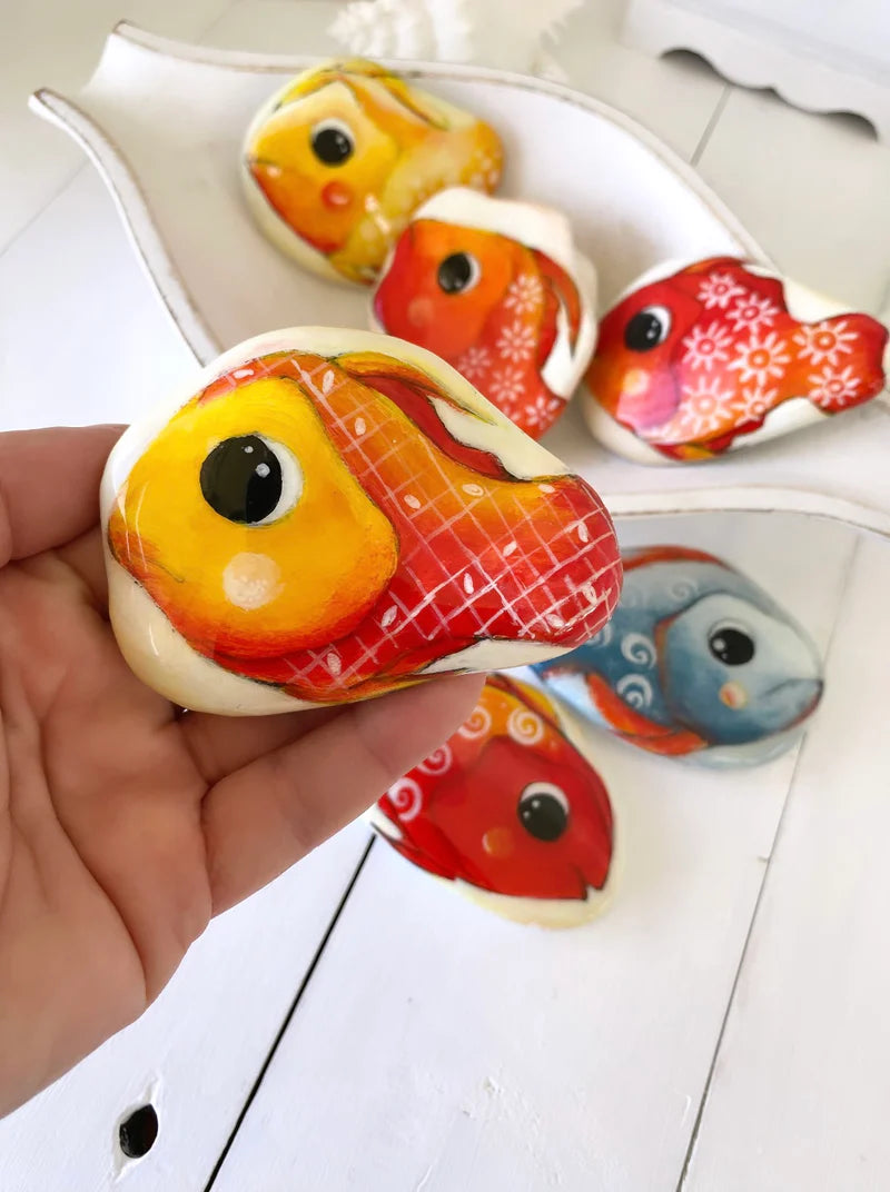 MYSTERY PACK 2 - orange coral fish and art by Christine Onward (POSTAGE COST INCLUDED)